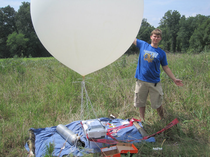 Weather balloon ready for launch